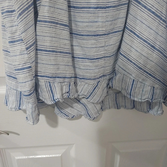 Lane Bryant Blue & White Striped Linen Blend Tank Top in Size 24 - Picture 10 of 11